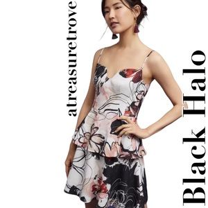 Black Halo x Anthropologie Milana 0 / XS Black Pink Floral Mini Formal Dress